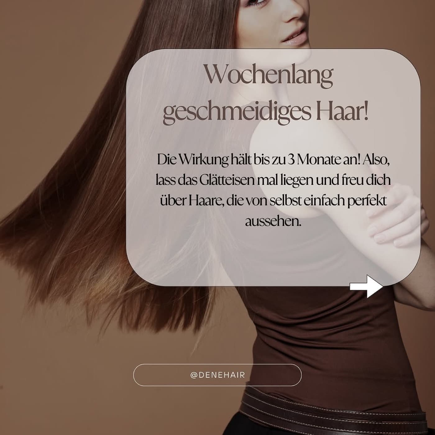 Glattes, glänzendes Haar nach der Behandlung